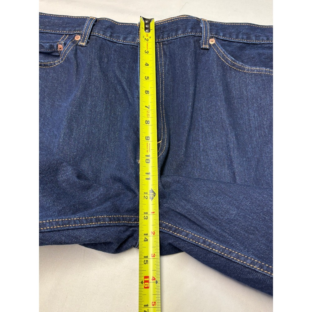 Levis 505 Regular Fit Straight Leg Jeans Mens 42x26 Dark Wash Indigo Denim - Picture 12 of 15